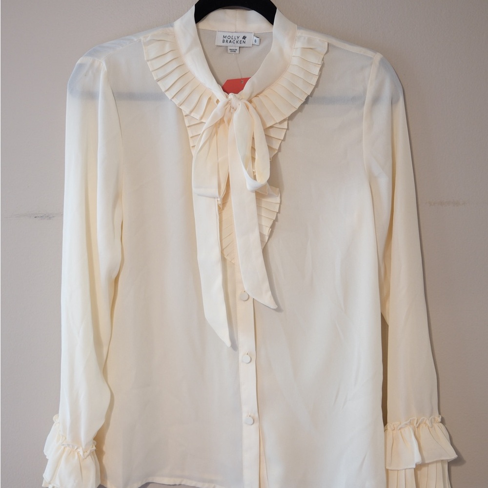 Molly Bracken Cream Ruffle Blouse